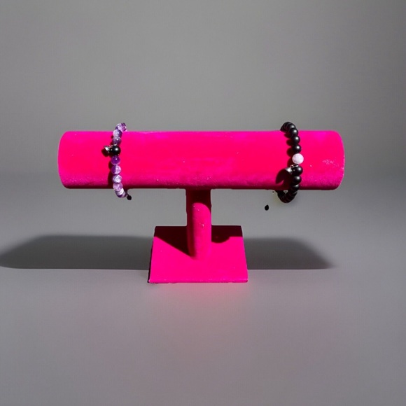 Magnetic Couples Amethyst & Onyx Bracelet Set - Picture 5 of 5